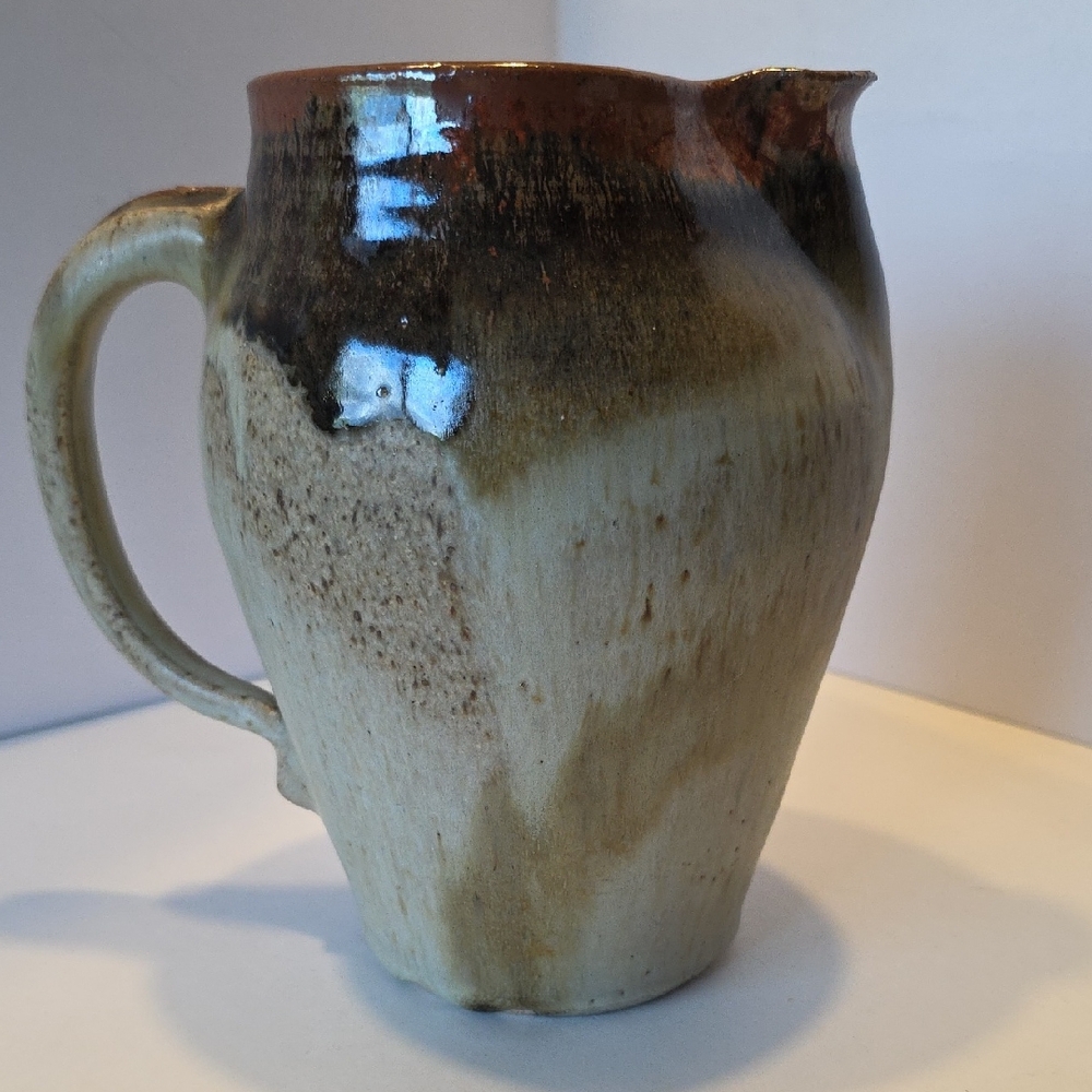 Harris Pottery Pitcher 7.5 Tall 3.5 Across Bottom